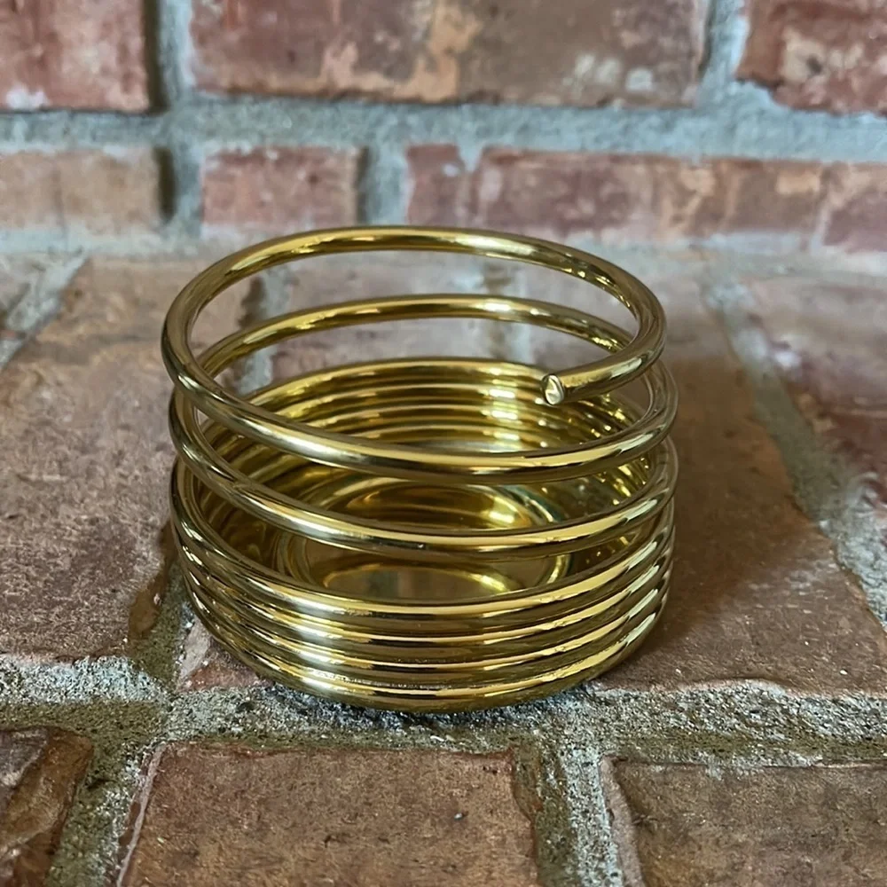 PartyLite Brass Spiral Pillar Holder